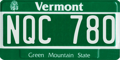 VT license plate NQC780