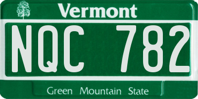 VT license plate NQC782
