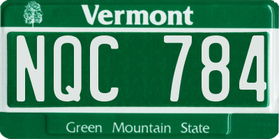 VT license plate NQC784