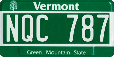 VT license plate NQC787