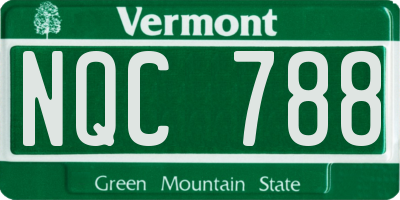 VT license plate NQC788