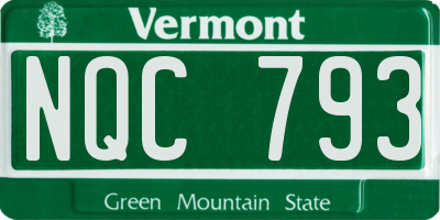 VT license plate NQC793