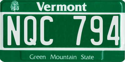 VT license plate NQC794