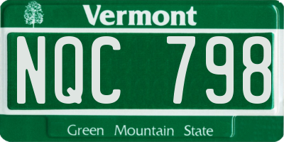 VT license plate NQC798