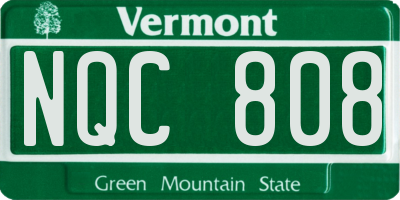 VT license plate NQC808