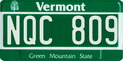 VT license plate NQC809