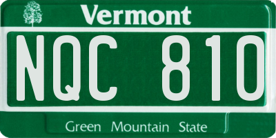 VT license plate NQC810