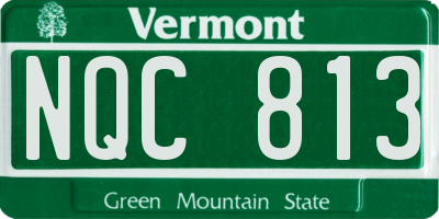 VT license plate NQC813