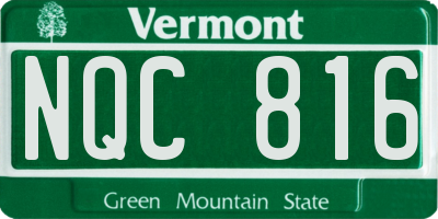 VT license plate NQC816
