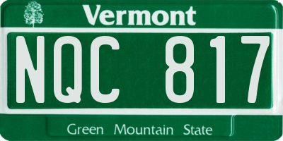 VT license plate NQC817