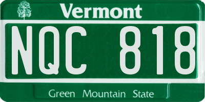 VT license plate NQC818