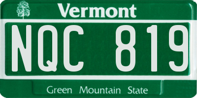 VT license plate NQC819