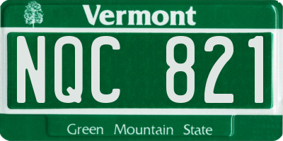 VT license plate NQC821