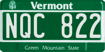 VT license plate NQC822
