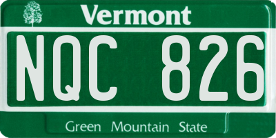 VT license plate NQC826