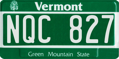VT license plate NQC827