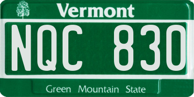 VT license plate NQC830