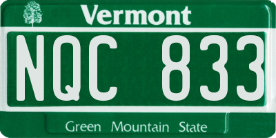 VT license plate NQC833