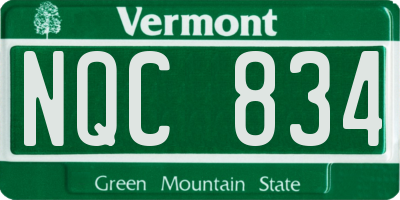 VT license plate NQC834