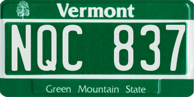 VT license plate NQC837