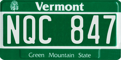 VT license plate NQC847