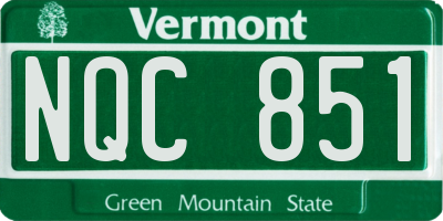 VT license plate NQC851