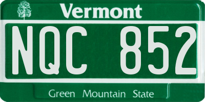 VT license plate NQC852