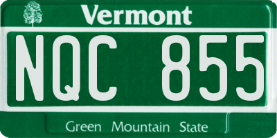 VT license plate NQC855