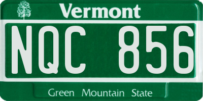 VT license plate NQC856