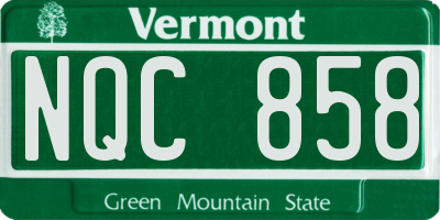 VT license plate NQC858