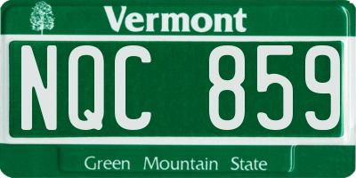 VT license plate NQC859
