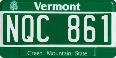VT license plate NQC861