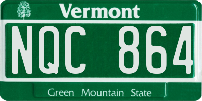 VT license plate NQC864