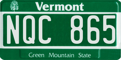 VT license plate NQC865