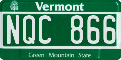 VT license plate NQC866