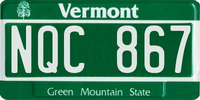 VT license plate NQC867