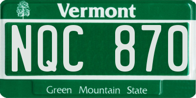 VT license plate NQC870