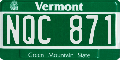 VT license plate NQC871