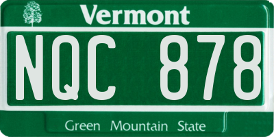 VT license plate NQC878