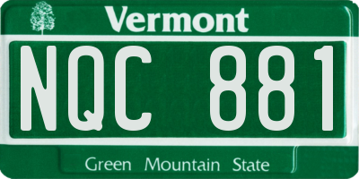 VT license plate NQC881