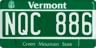 VT license plate NQC886