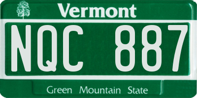 VT license plate NQC887