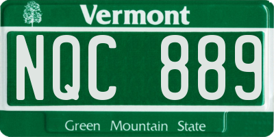 VT license plate NQC889