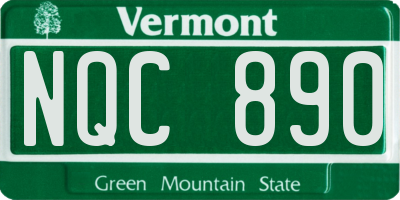 VT license plate NQC890