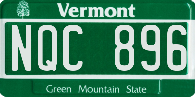 VT license plate NQC896