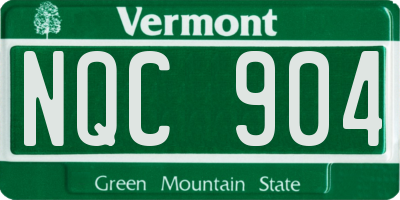 VT license plate NQC904