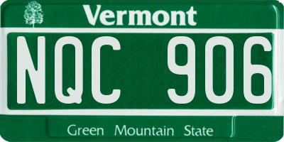 VT license plate NQC906