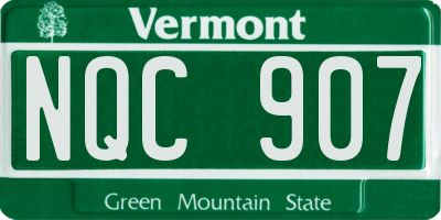 VT license plate NQC907