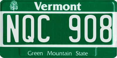 VT license plate NQC908