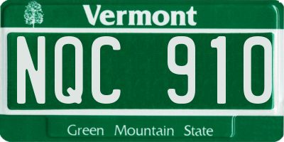 VT license plate NQC910